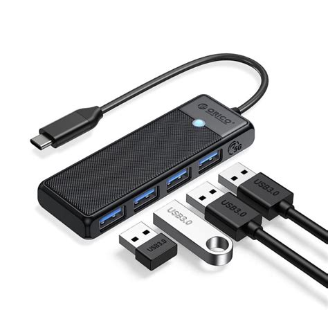 Orico 4 Portlu Type C to USB 3 0 Yüksek hızlı 5Gbps HUB Çoklayıcı Siyah