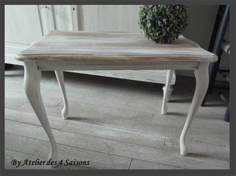 TABLE BASSE PATINÉE GRIS PERLE PLATEAU BLANCHI UNE NOUVELLE VIE POUR