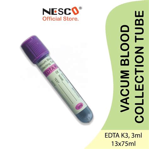 Jual Vacuum Blood Collection Tube EDTA K3 3ml 13x75mm PET Material