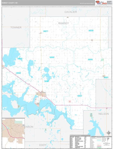 Ramsey County Nd Wall Map Premium Style By Marketmaps