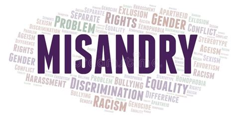 Misandry Type Of Discrimination Word Cloud Stock Illustration