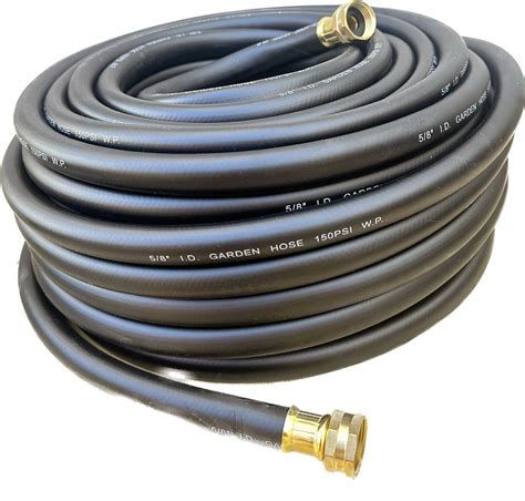 100 Ft X 58 Hybrid Garden Hose Black Rubber Water Hose Female 34