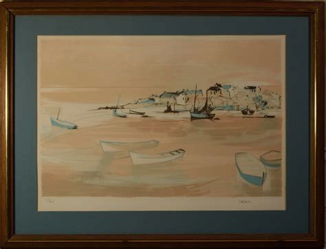 Claude Casati Original Signed And Limited Edition Litho Coastal City W