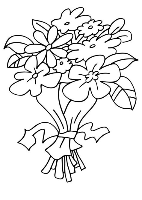 Flower Bouquet Coloring Pages - Flower Coloring Page