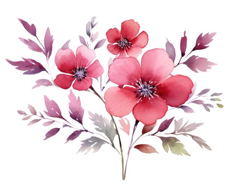 Pink Watercolor Flowers Isolated 27851814 Png