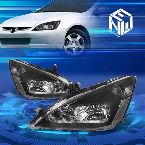 Fit 2003 2007 Honda Accord Coupe Sedan Headlights W Led Kit Slim Style Black Ebay