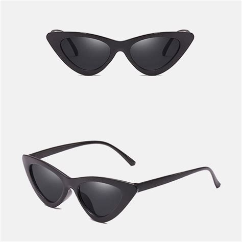 Black Cat Eye Triangle Sunglasses Etsy