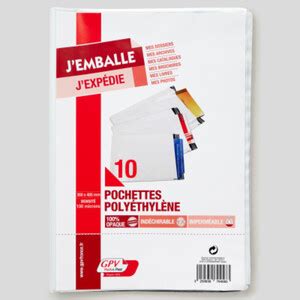 Gpv Paquet De Pochettes Poly Thyl Ne X Bande De Protection