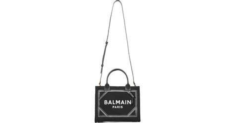 Balmain B Army Canvas Small Tote Bag In White Lyst