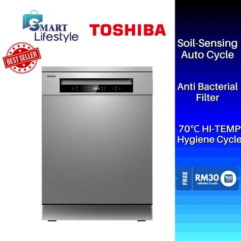 FREE SHIPPINGToshiba DW 14F1 S MY Free Standing Dishwasher DUAL Wash