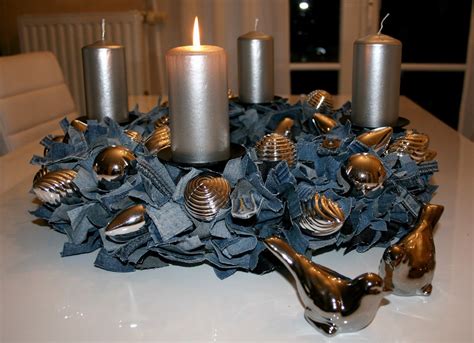 Recycled Denim Table Centerpiece Diamonds And Denim Party Diamond