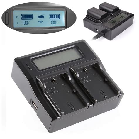 Lcd Dual Battery Charger For Canon Lp E6 Lc E6e 7d Mark Ii 6da 5ds R 6d 60d 70d In Battery Grips