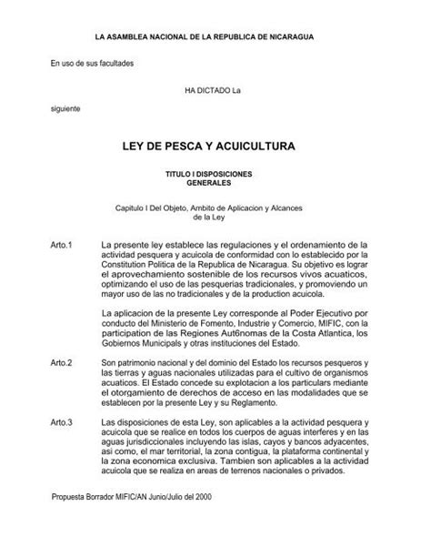 Ley de Pesca y Acuicultura Costa Rica Sinalevi Un Análisis Detallado