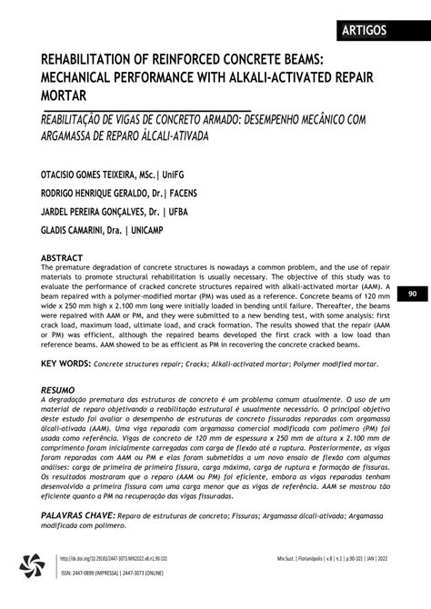 Pdf Rehabilitation Of Reinforced Concrete Beams Mechanical