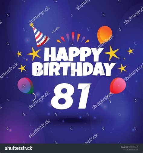 Happy 81st Birthday Hand Drawn Vector Stock Vector Royalty Free