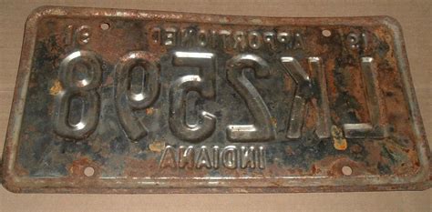 1991 Indiana Apportioned License Plate Tag LK2498 EBay