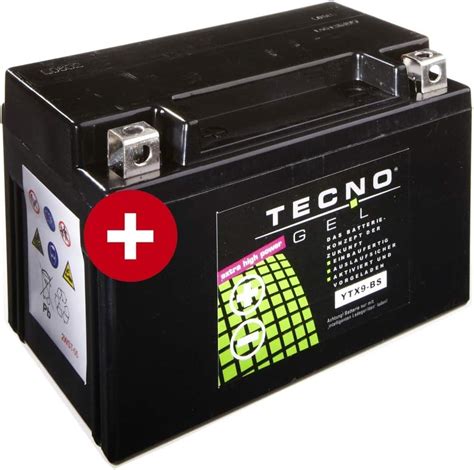 TECNO GEL Motorrad Batterie YTX9 BS 12V Gel Batterie 9Ah 151x87x105