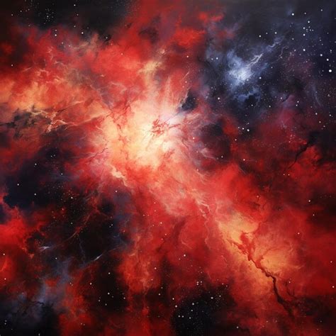 Premium Photo Arafed Image Of A Red And Blue Nebula With Stars