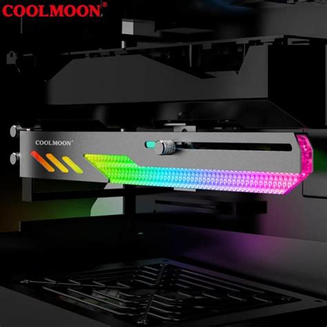 Coolmoon Gt8 Horizontal Gpu Support 5v Argb Bracket Video Card Stand Gpu Holder Lazada Singapore