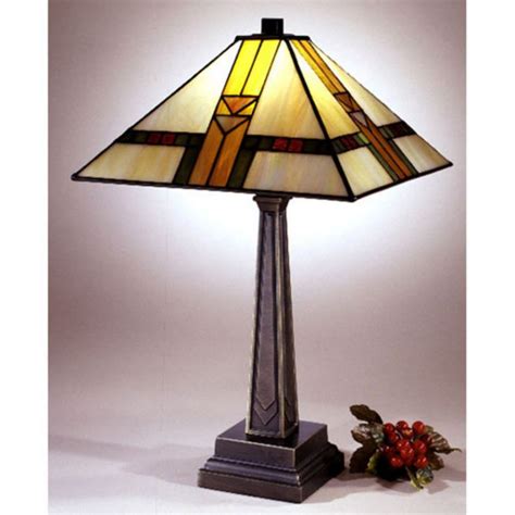 Dale Tiffany Mission Table Lamp In 2022 Stained Glass Lamps Stained Glass Lamp Shades Table Lamp