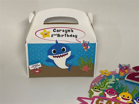 Baby Shark Party Favor Boxes Baby Shark Goody Bag Baby Etsy Espa A