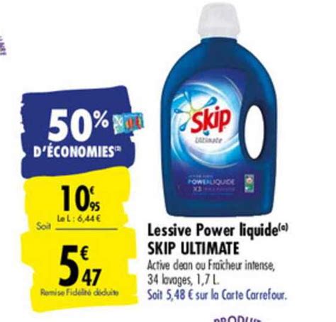 Offre Lessive Power Liquide Skip Ultimate Chez Carrefour