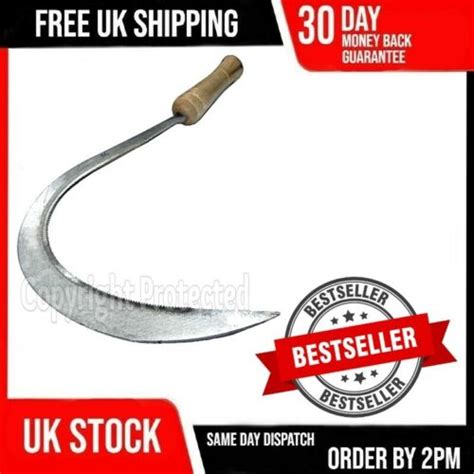 Long 16 Hand Sickle Grass Weed Bush Cutter Cutting Garden Tool Blade