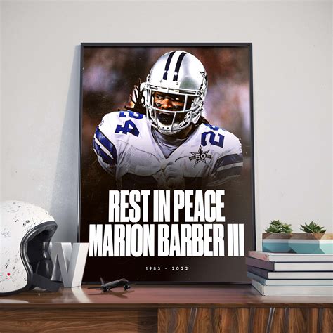 Rest In Peace Marion Barber III 1983 2022 Dallas Cowboys NFL Home Decor ...