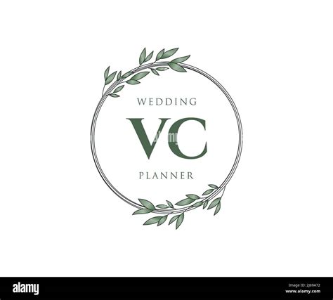 VC Initials CARTA Boda monograma colección de logotipos plantillas