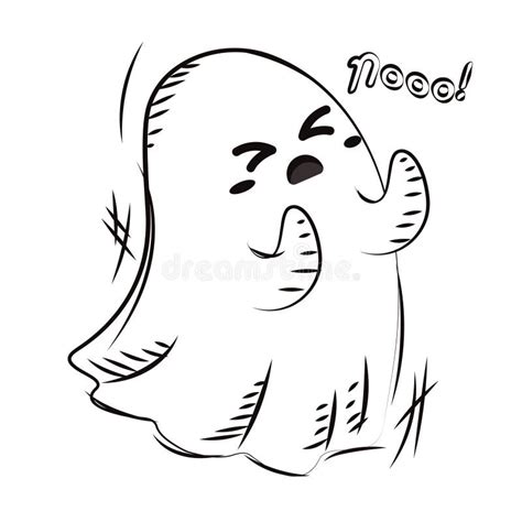 Isolated Sketch Of A Cute Halloween Ghost Character Vector Stock Vector Illustration Of Horror