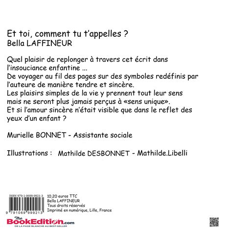 Et Toi Comment Tu T Appelles Bella LAFFINEUR