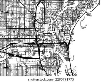 Vector City Map Milwaukee Center Wisconsin Stock Vector (Royalty Free ...