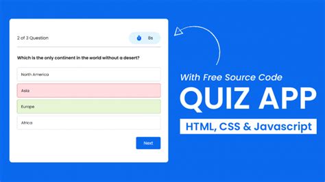 Quiz App With Timer Using HTML CSS JavaScript