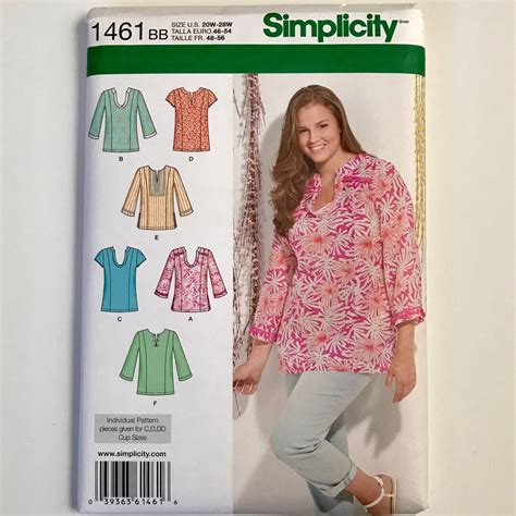 Simplicity 1461 Women S Tunic With Neckline Sleeve Variations Split