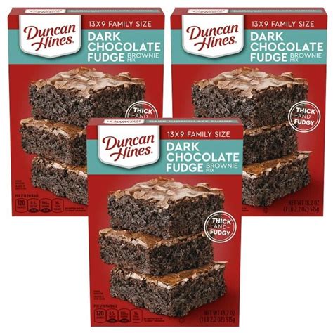 3 Pack Duncan Hines Dark Chocolate Fudge Brownie Mix 182 Oz Ebay