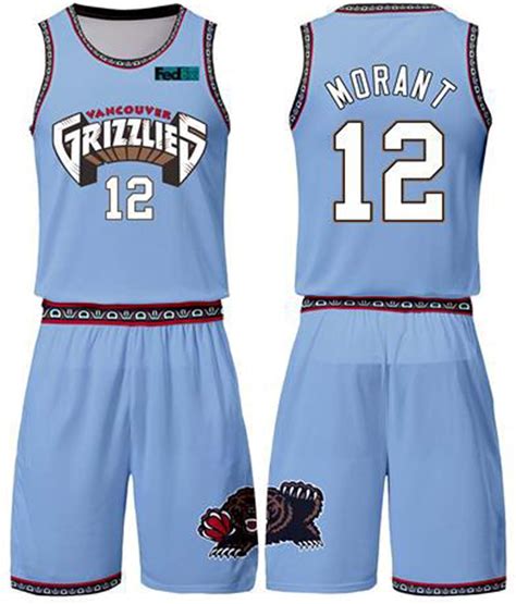 Gdha Ja Morant Basketball Jersey 2 Piece Set Memphis Grizzlies 12