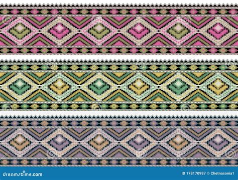 Seamless Border Batik Design Background Stock Image - Image of texture ...