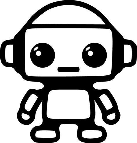 Robot Character Black Outlines Vector Illustration 26615731 Vector Art