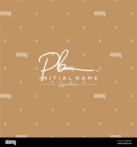 Pb Signature Logo Template Vector Stock Vector Image And Art Alamy