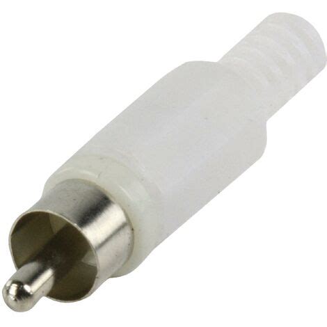 Conector RCA Macho Carcasa Plastico Color BLANCO