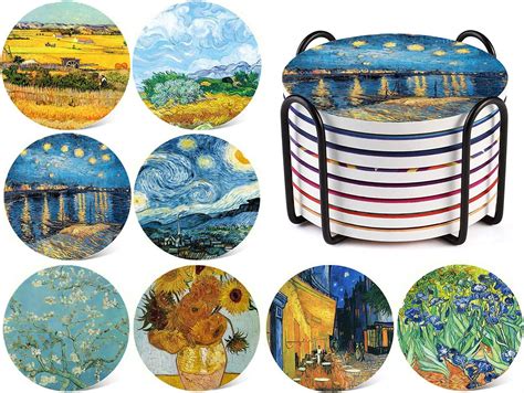 8 Pcs Landscape Diamond Art Coasters Diamond Painting Coasters With