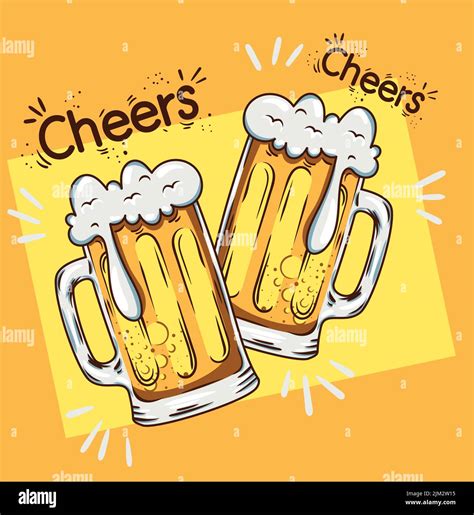Beers Mugs Cheers Stock Vector Image And Art Alamy