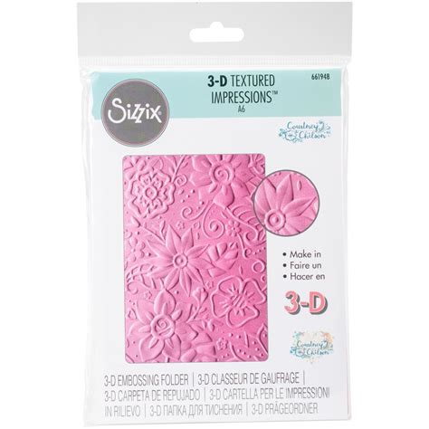 Sizzix D Textured Impressions Embossing Folder By Courtney Chilson