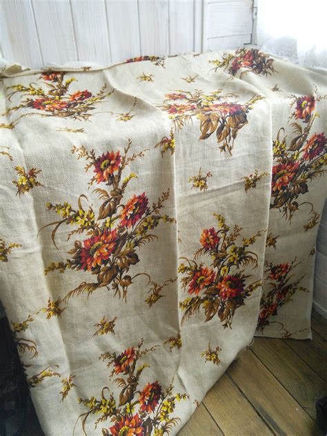 Linen Fabric Hand Printed French Vintage Haute Juice