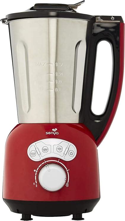 Senya Blender Chauffant Rouge Inox Cook Ice V Mixeur Soupe Velout E