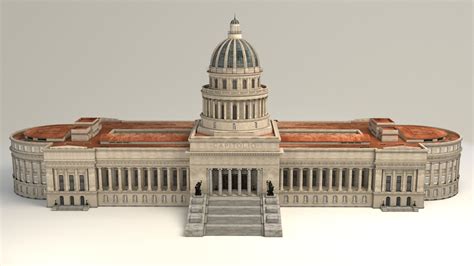 3d Model Capitol Havana Cuba 3d Model Vr Ar Low Poly Cgtrader