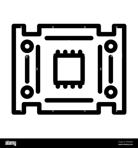 Pcb Board Vector Thick Line Icon For Personal And Commercial Use Stock