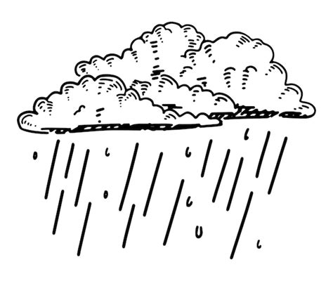 Premium Vector Doodle Of Rain Clouds Outline Drawing Of Wet Weather