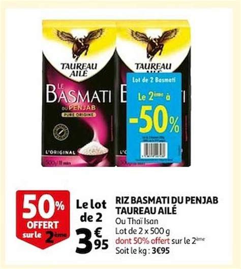 Offre Riz Basmati Du Penjab Taureau Ailé chez Auchan