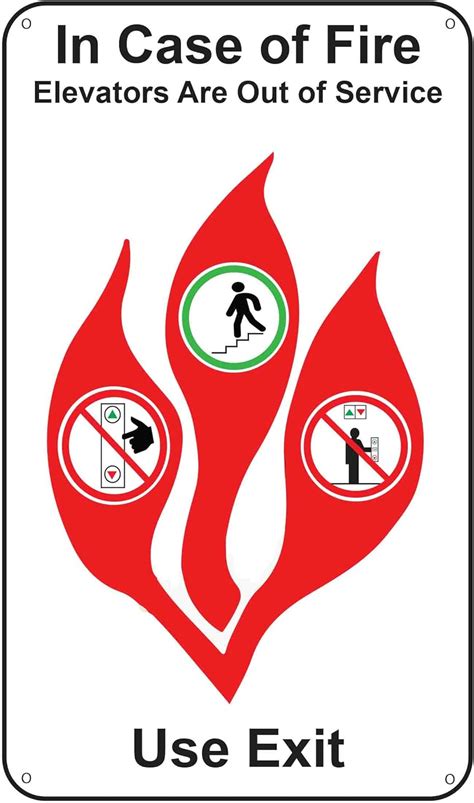 In Case Of Fire Do Not Use Elevators Use Stairway Sign For Public